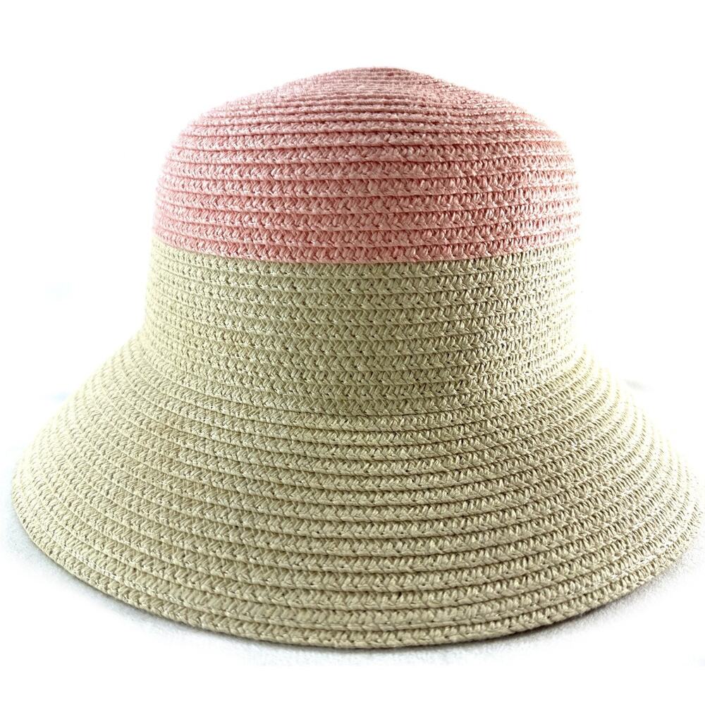 Magid Sun Hat Womens OSFA 100% Paper Wide Brim Floppy Boho Pink Top - Picture 4 of 11